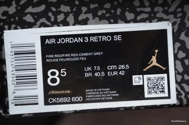 Kick Theory Red 3 CK5692-600 Jordan Cement Air 0505